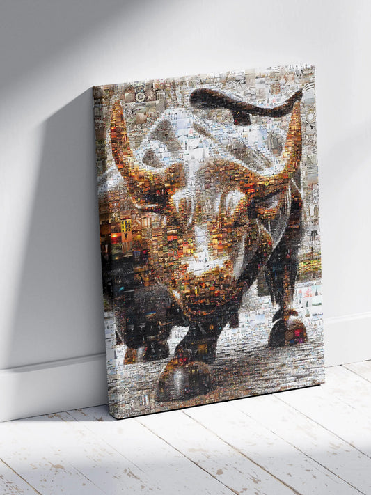 Dynamic Bull Mosaic Art - Captivating Wall Decor for Modern Spaces AtelierMosaics