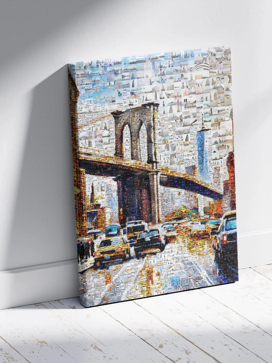 Stunning Mosaic Artwork of Brooklyn Bridge - Unique Urban Art for Home or Office Decor AtelierMosaics