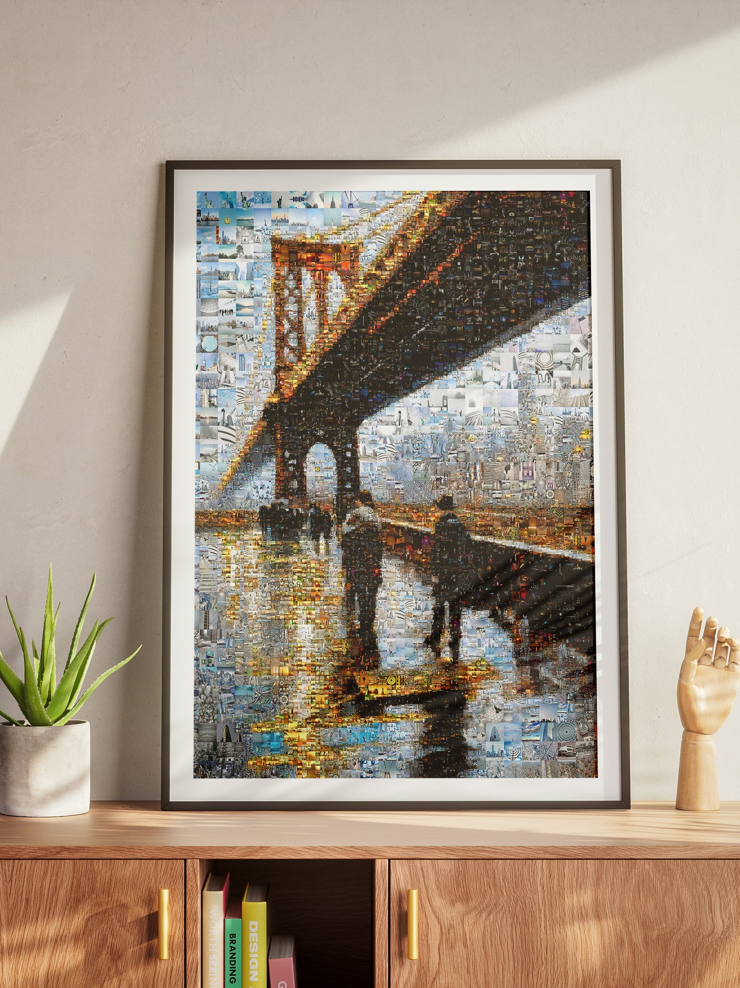 Stunning Brooklyn Bridge Mosaic Art - Unique Wall Decor for Modern Spaces