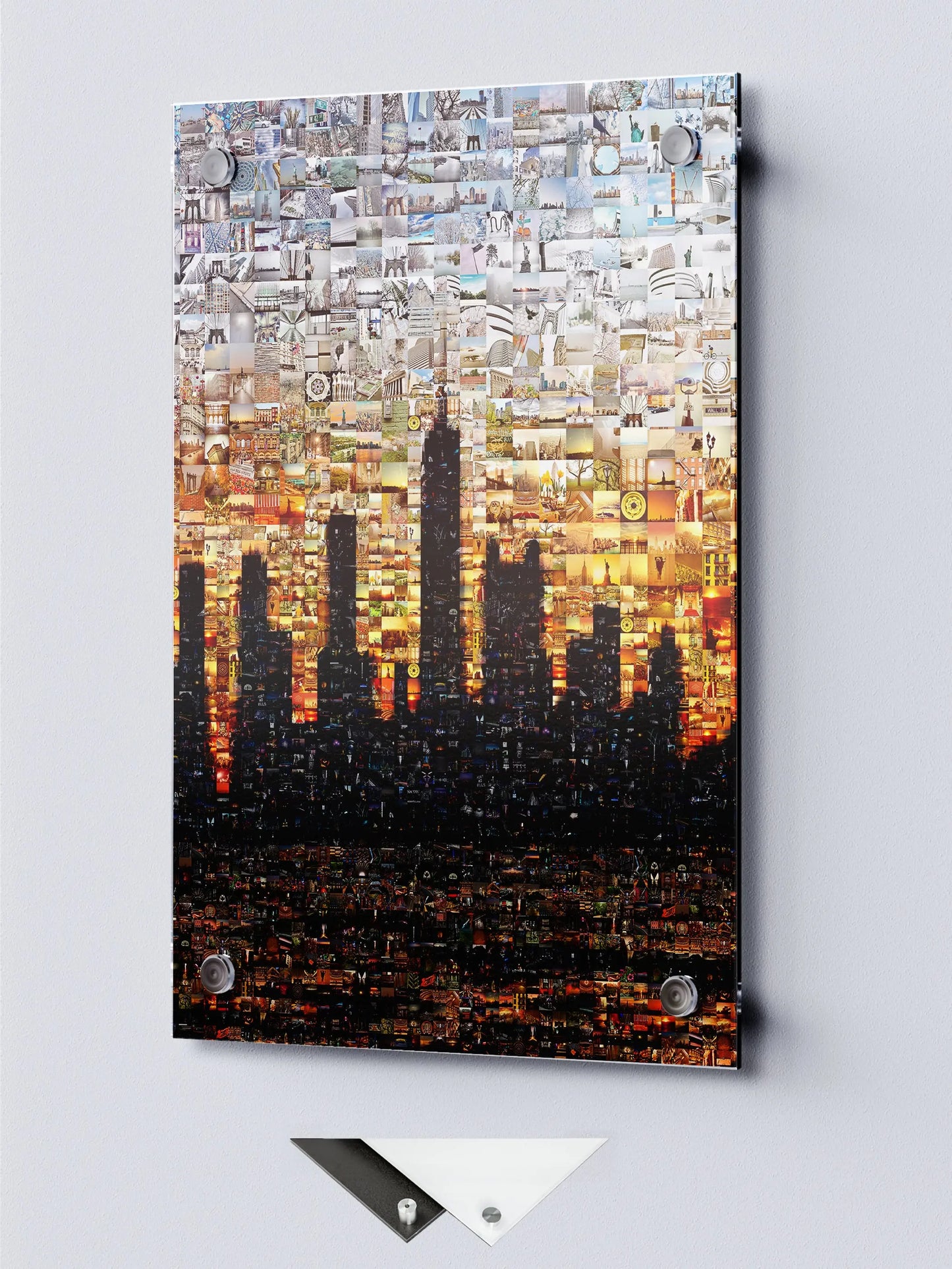 Stunning Mosaic Artwork: City Skyline at Sunset - Unique Decorative Wall Art for Home or Office AtelierMosaics