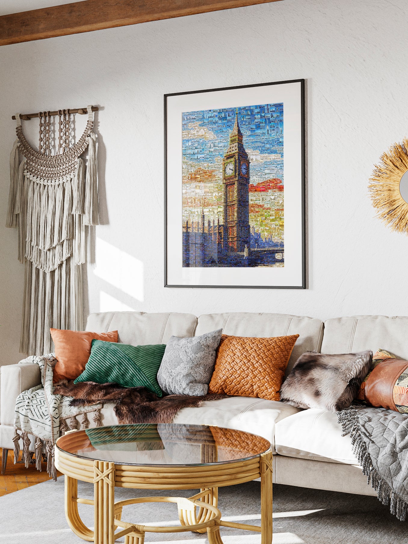 Stunning London Mosaic Art Featuring Big Ben - Unique Wall Decor for Home & Office AtelierMosaics