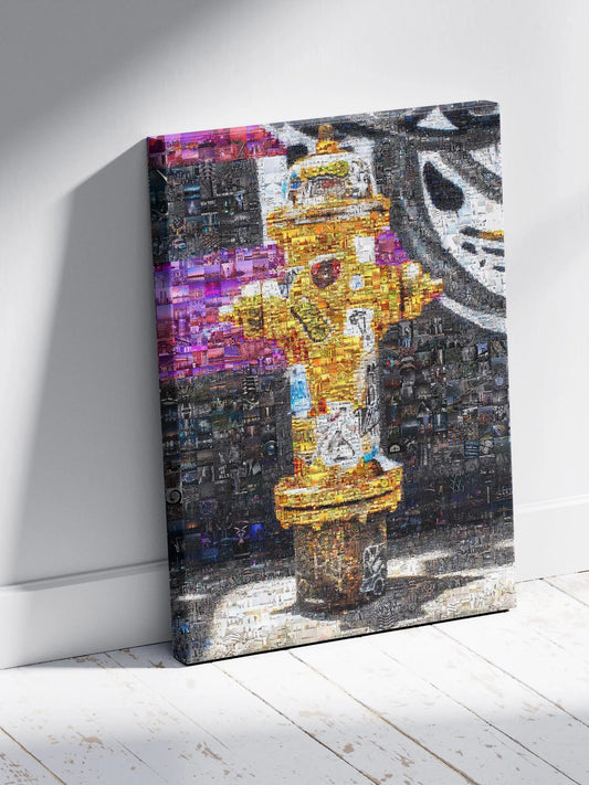 Stunning Mosaic Art of a Fire Hydrant – Unique Urban Decor for Home or Office AtelierMosaics