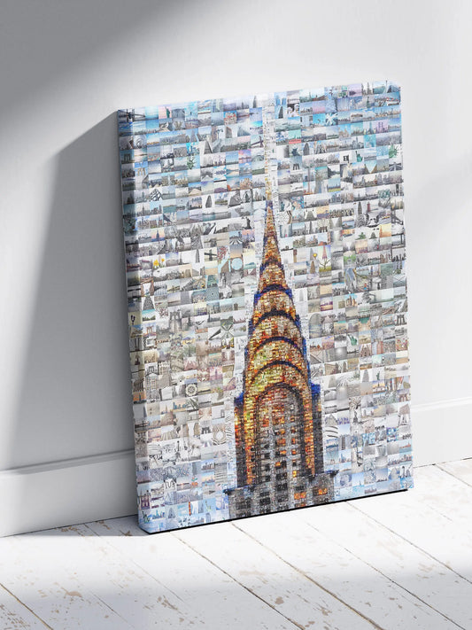 Stunning Chrysler Building Mosaic Art - Unique Urban Wall Decor for Modern Spaces AtelierMosaics