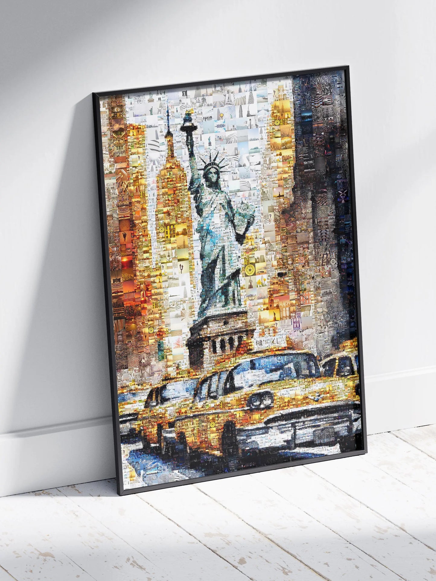 Stunning NYC Mosaic Art - Statue of Liberty & Iconic Yellow Taxis | Perfect Wall Decor for Your Home or Office AtelierMosaics