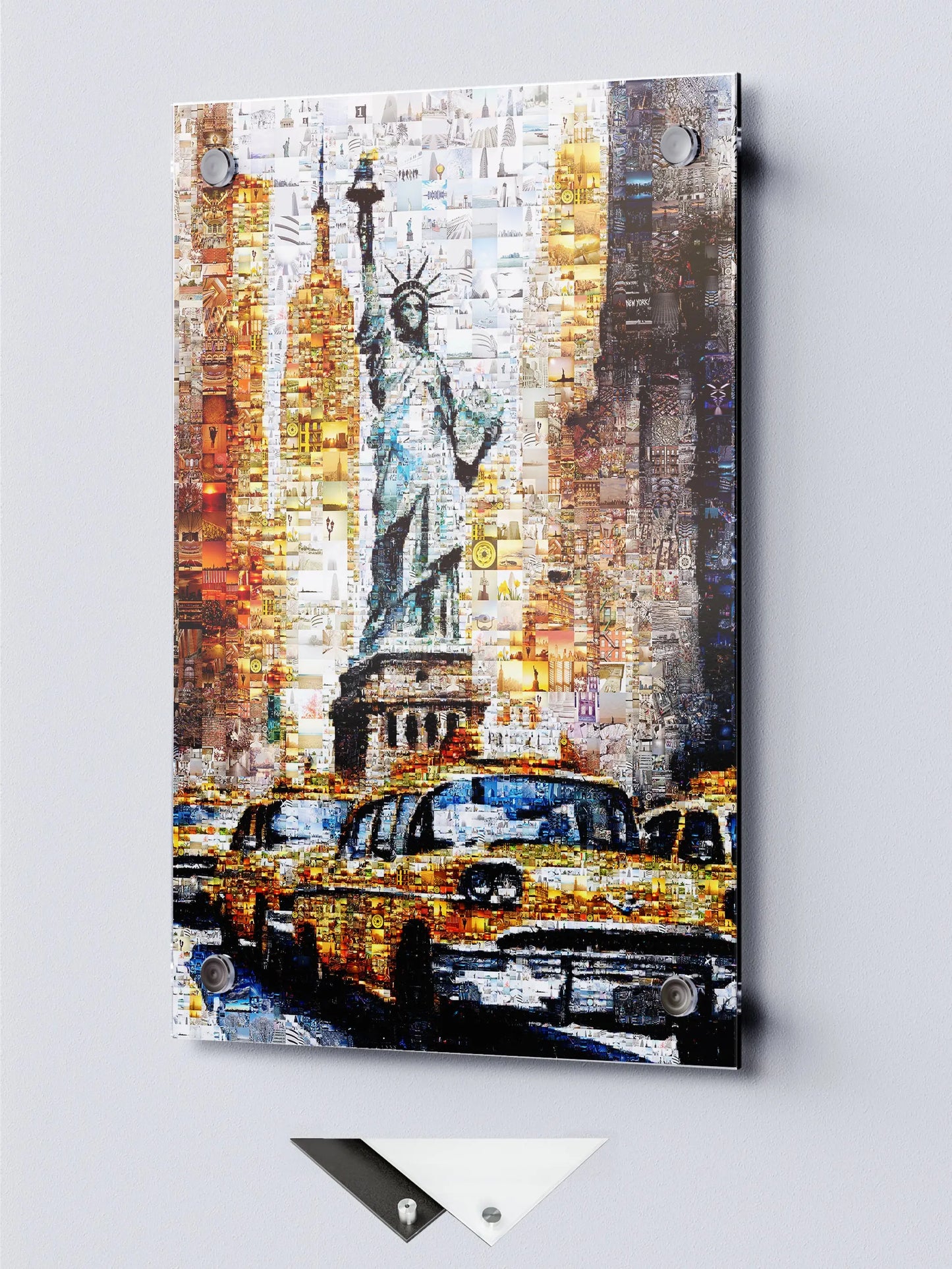 Stunning NYC Mosaic Art - Statue of Liberty & Iconic Yellow Taxis | Perfect Wall Decor for Your Home or Office AtelierMosaics