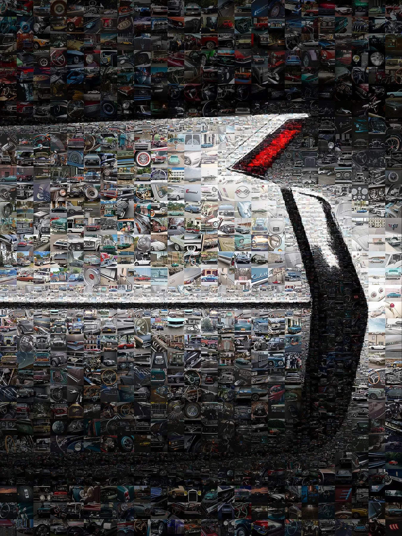 Stunning Automotive Mosaic Artwork: Classic Cars Collage for Car Enthusiasts and Decor Lovers AtelierMosaics