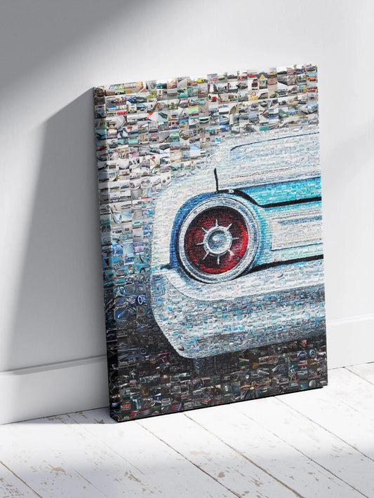 Vintage Car Mosaic Artwork - Unique and Colorful Auto Collage for Car Lovers and Home Decor AtelierMosaics
