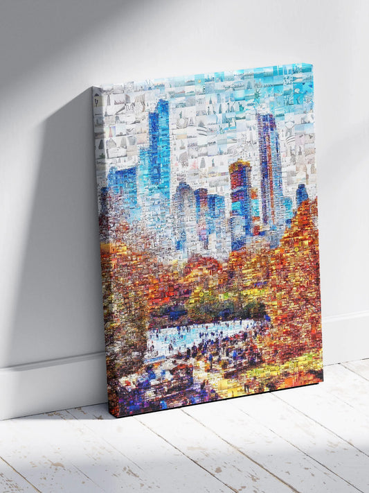 Stunning Urban Mosaic Art: A Colorful Skyline of City Life - Perfect Wall Decoration AtelierMosaics