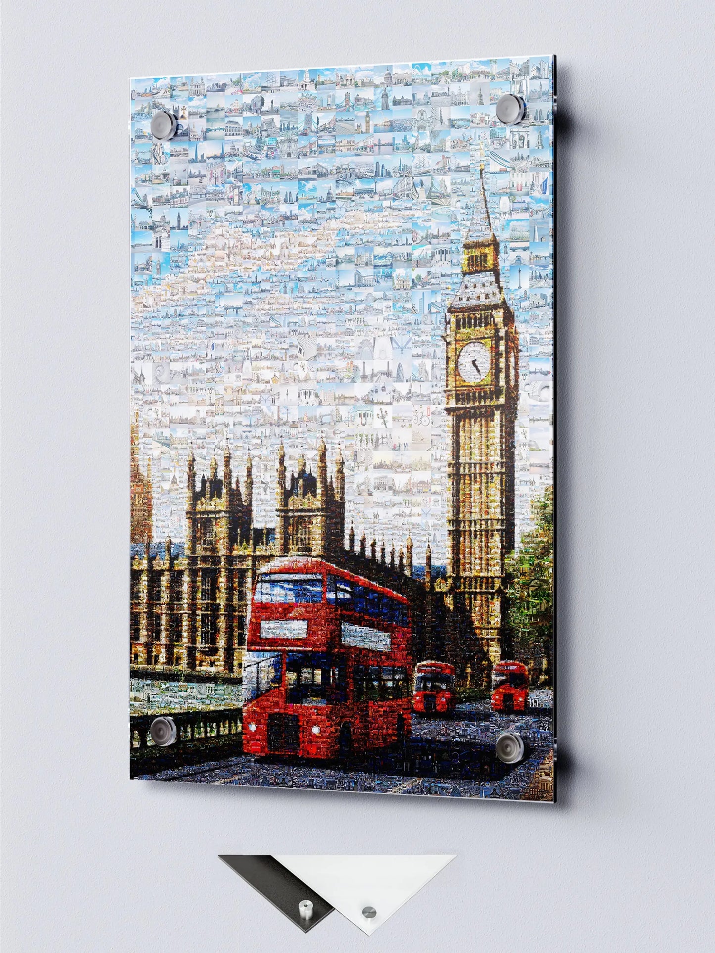 Stunning London Mosaic Artwork Featuring Iconic Landmarks and Red Buses AtelierMosaics