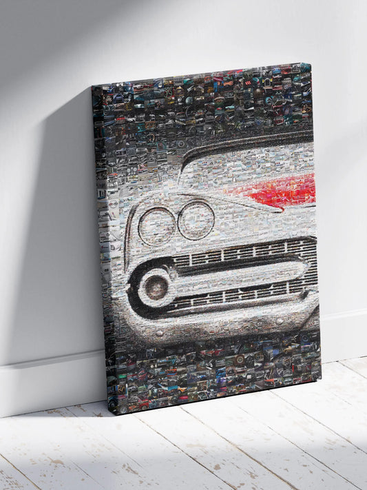 Vintage Car Mosaic Artwork - Unique Collage of Classic Automotive Treasures for Car Enthusiasts AtelierMosaics