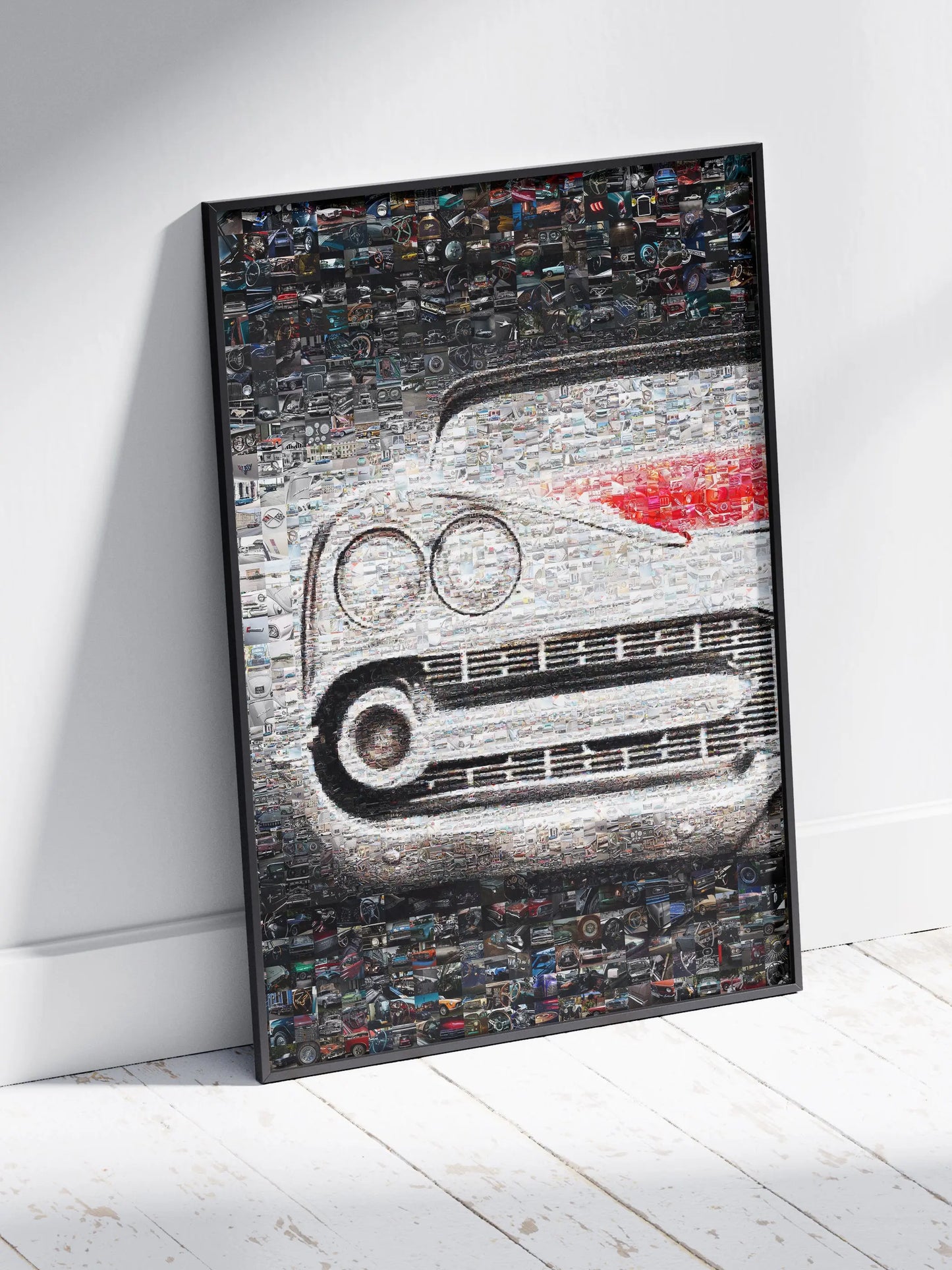 Vintage Car Mosaic Artwork - Unique Collage of Classic Automotive Treasures for Car Enthusiasts AtelierMosaics