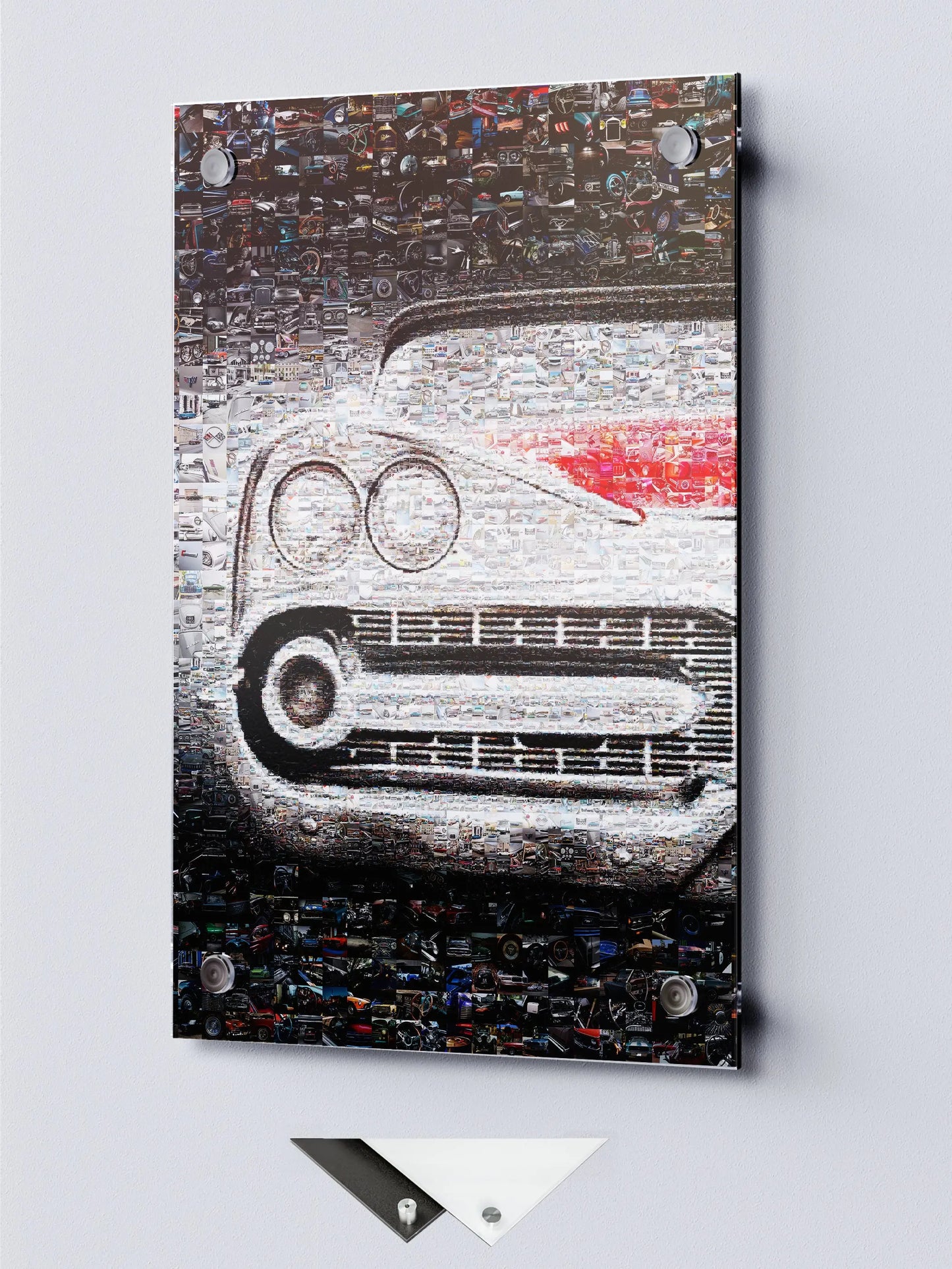 Vintage Car Mosaic Artwork - Unique Collage of Classic Automotive Treasures for Car Enthusiasts AtelierMosaics