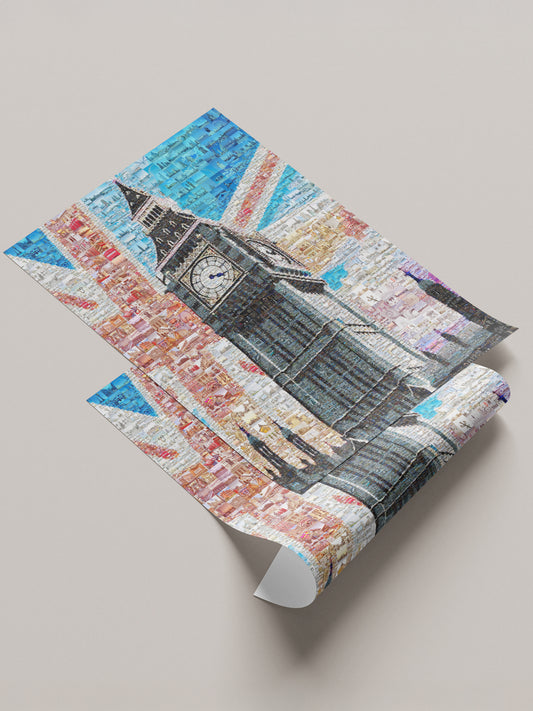 Stunning London Mosaic Art Featuring Big Ben and Union Jack - Perfect Wall Decor AtelierMosaics