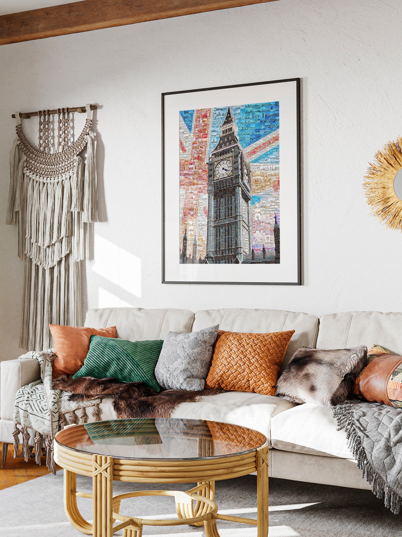 Stunning London Mosaic Art Featuring Big Ben and Union Jack - Perfect Wall Decor AtelierMosaics