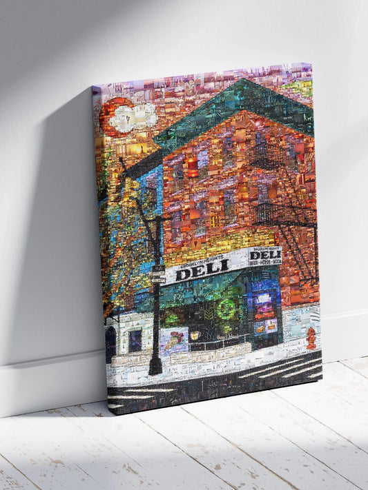 Stunning Mosaic Artwork of a NYC Deli - Colorful Urban Street Scene Art for Home Decor AtelierMosaics