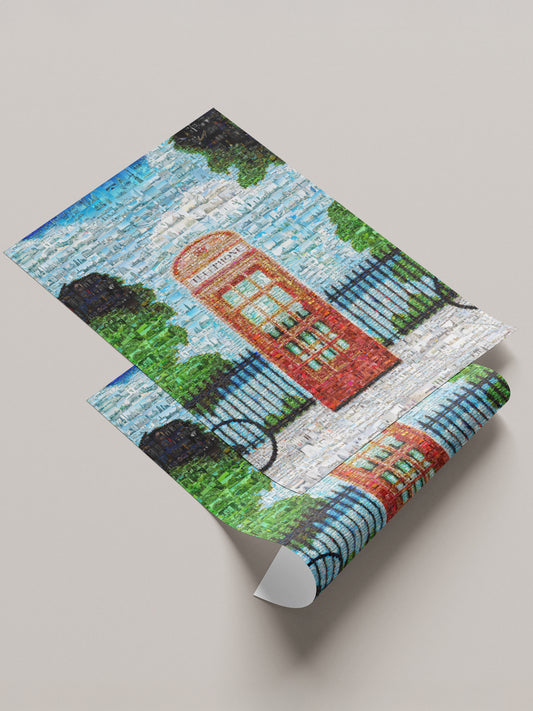 London Mosaic Art: Iconic Red Telephone Box in Stunning Detail | Unique Wall Decor AtelierMosaics