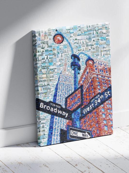 Stunning Mosaic Artwork of Broadway & West 34th St - Unique Urban Art for Home Decor AtelierMosaics