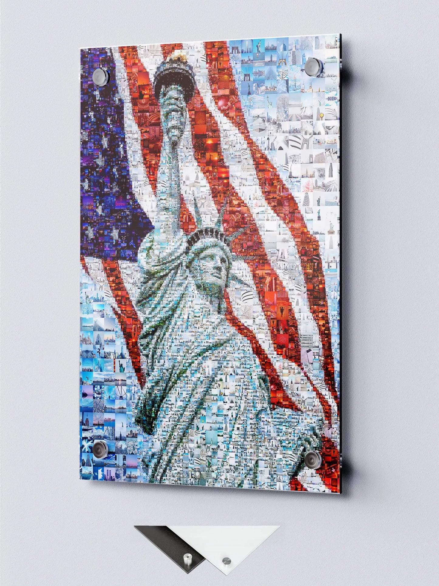 Stunning Mosaic Artwork of the Statue of Liberty and American Flag - Perfect for Home or Office Decor AtelierMosaics