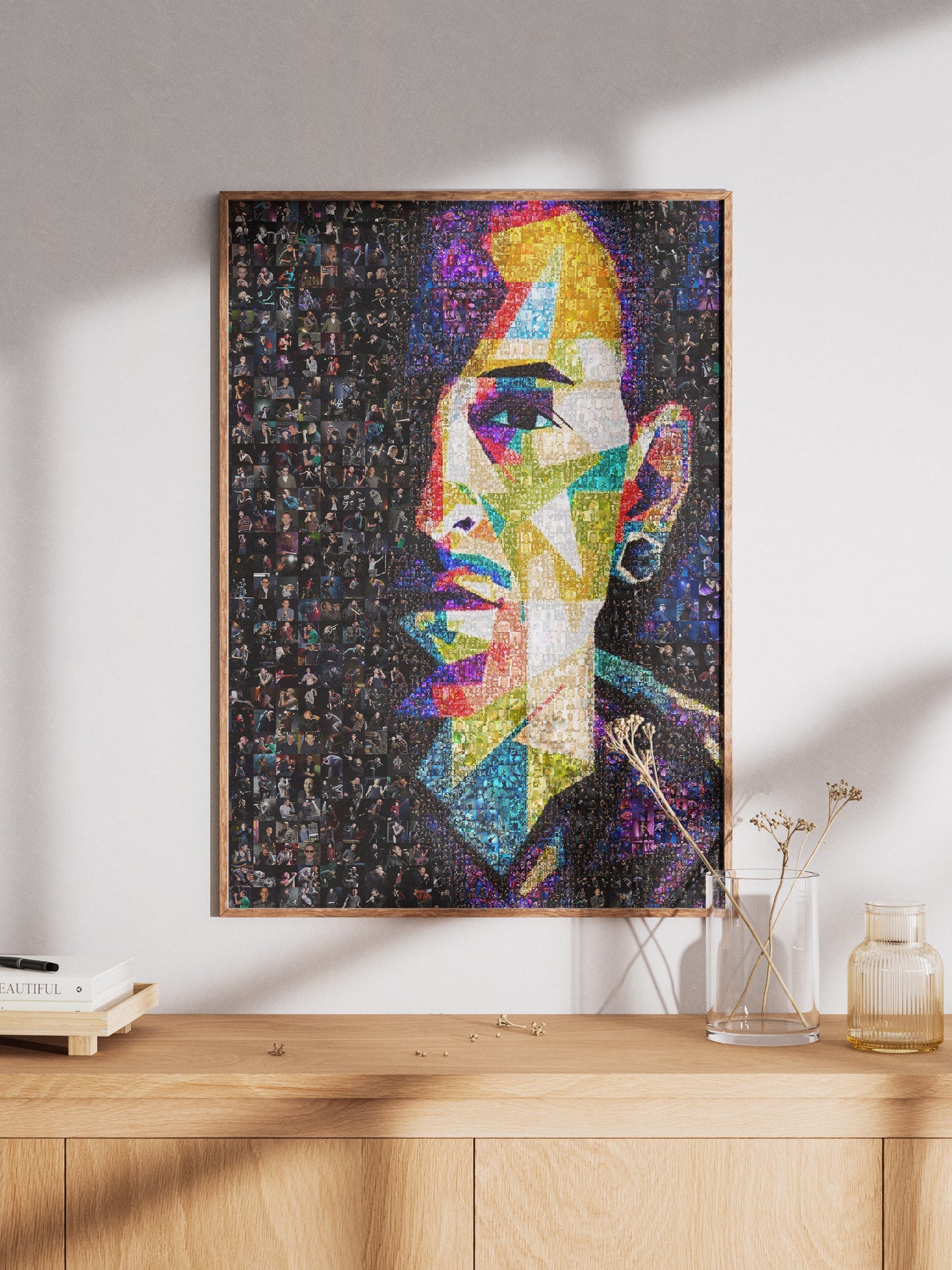 Vibrant Chester Bennington Mosaic Art - Linkin Park Tribute Wall Decor AtelierMosaics