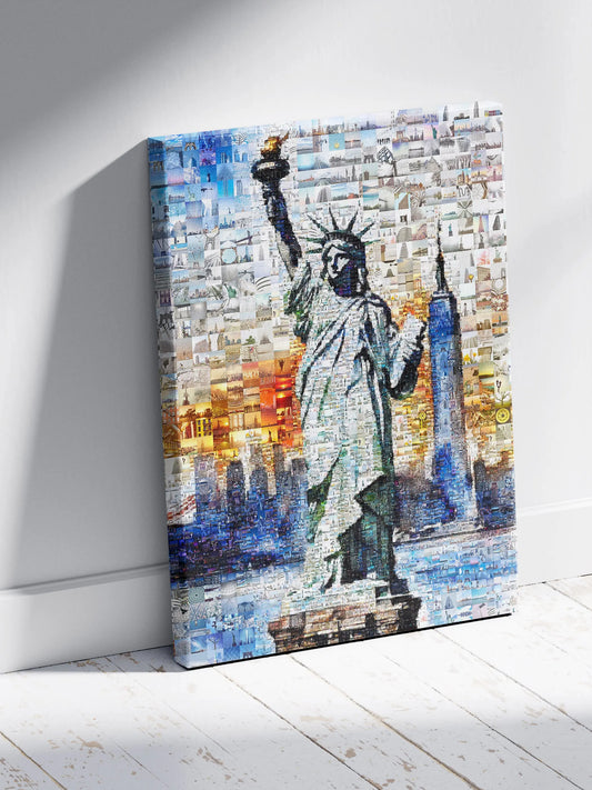 Stunning Liberty Mosaic Artwork - Iconic NYC Landmark in a Unique Collage Design AtelierMosaics