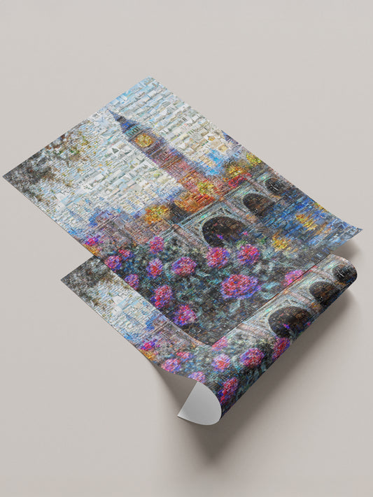 Stunning London Mosaic Artwork Featuring Iconic Landmarks & Vibrant Floral Elements AtelierMosaics