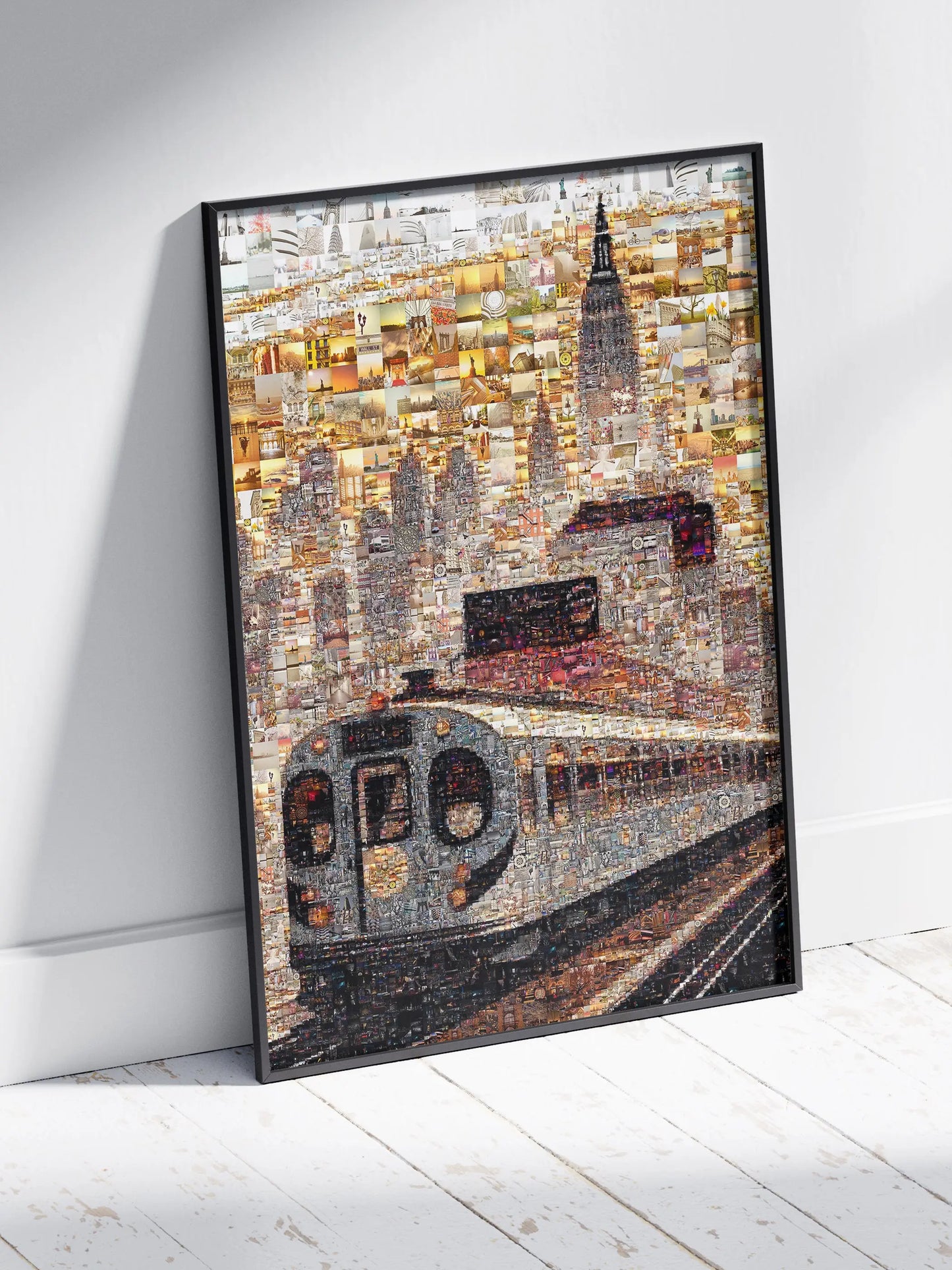 Stunning NYC Mosaic Art: Train and Skyline Collage for Home Decor AtelierMosaics