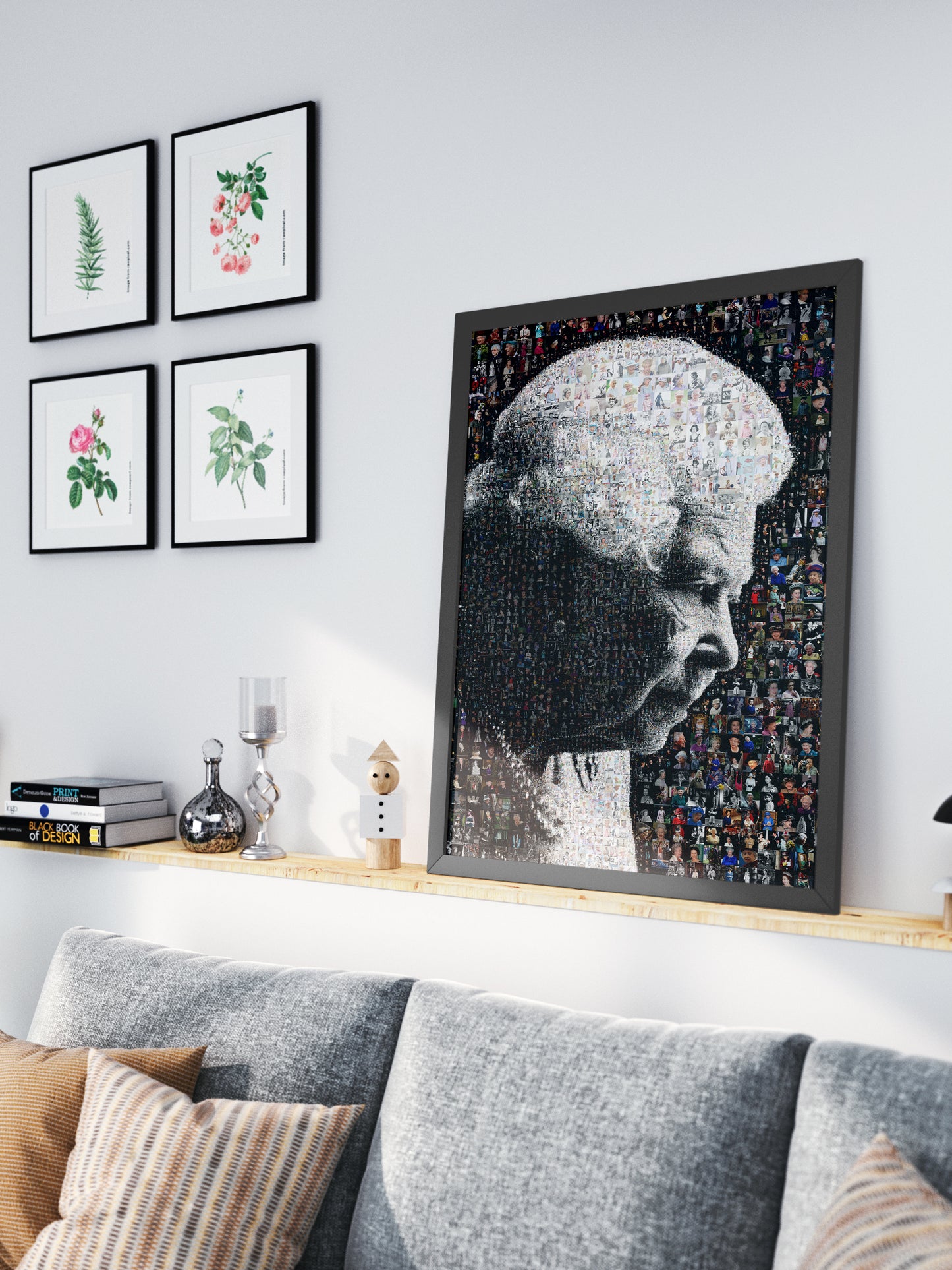 Elegant Elizabeth II Mosaic Artwork - Tribute to the Queen of the UK | Royal Wall Art