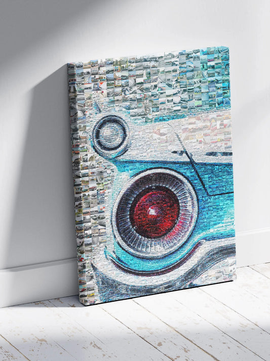 Vibrant Mosaic Artwork Featuring Classic Cars - Unique Wall Art for Car Enthusiasts AtelierMosaics