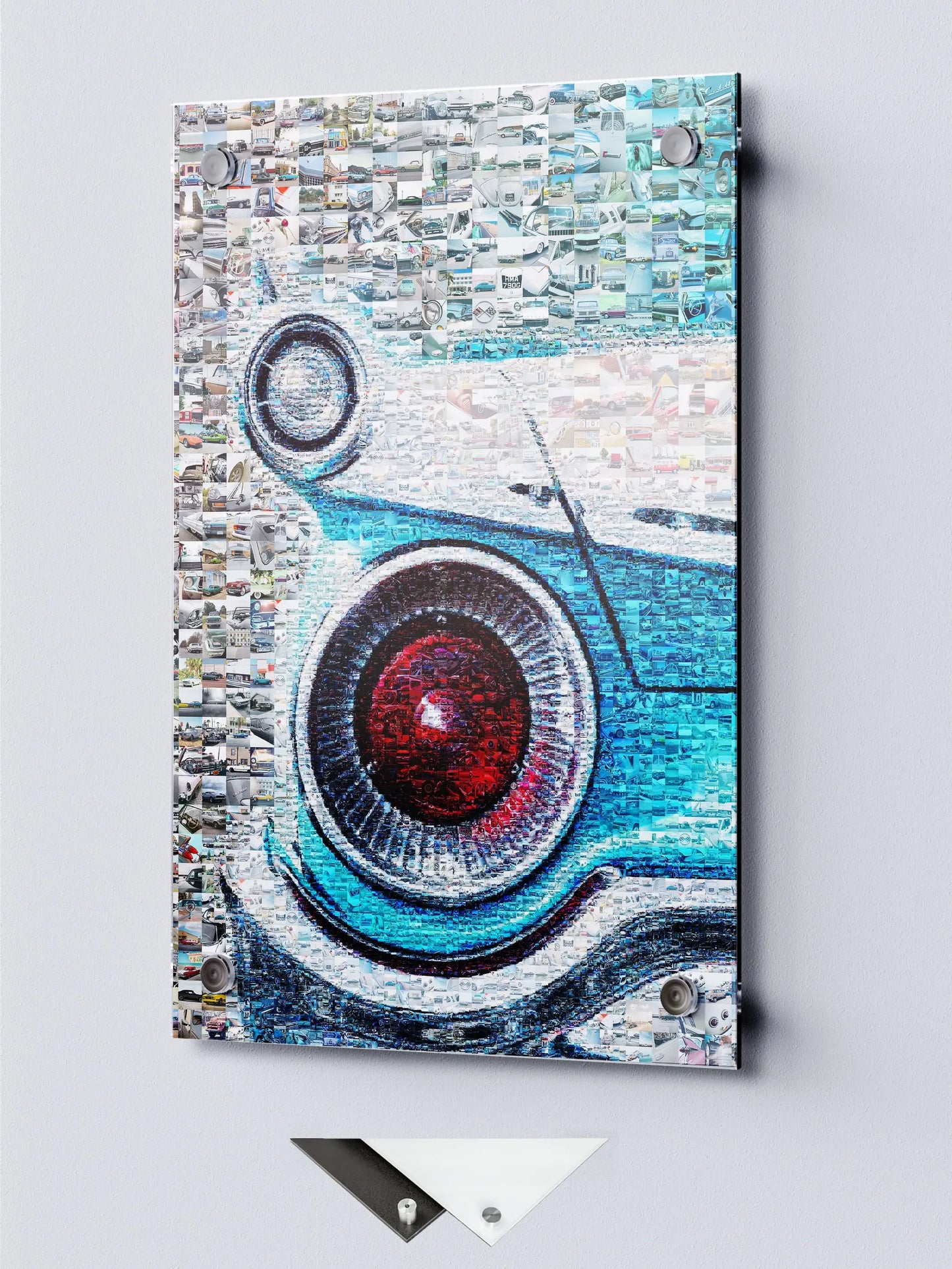 Vibrant Mosaic Artwork Featuring Classic Cars - Unique Wall Art for Car Enthusiasts AtelierMosaics