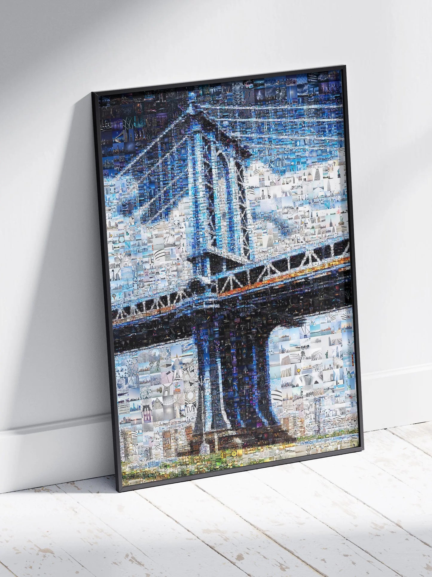Stunning Blue Mosaic Artwork of Iconic Bridge - Unique Wall Art for Home or Office Decor AtelierMosaics
