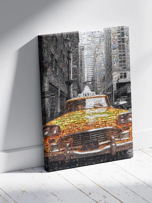 Stunning NYC Yellow Taxi Mosaic Art | Perfect Urban Decor for Home & Office AtelierMosaics