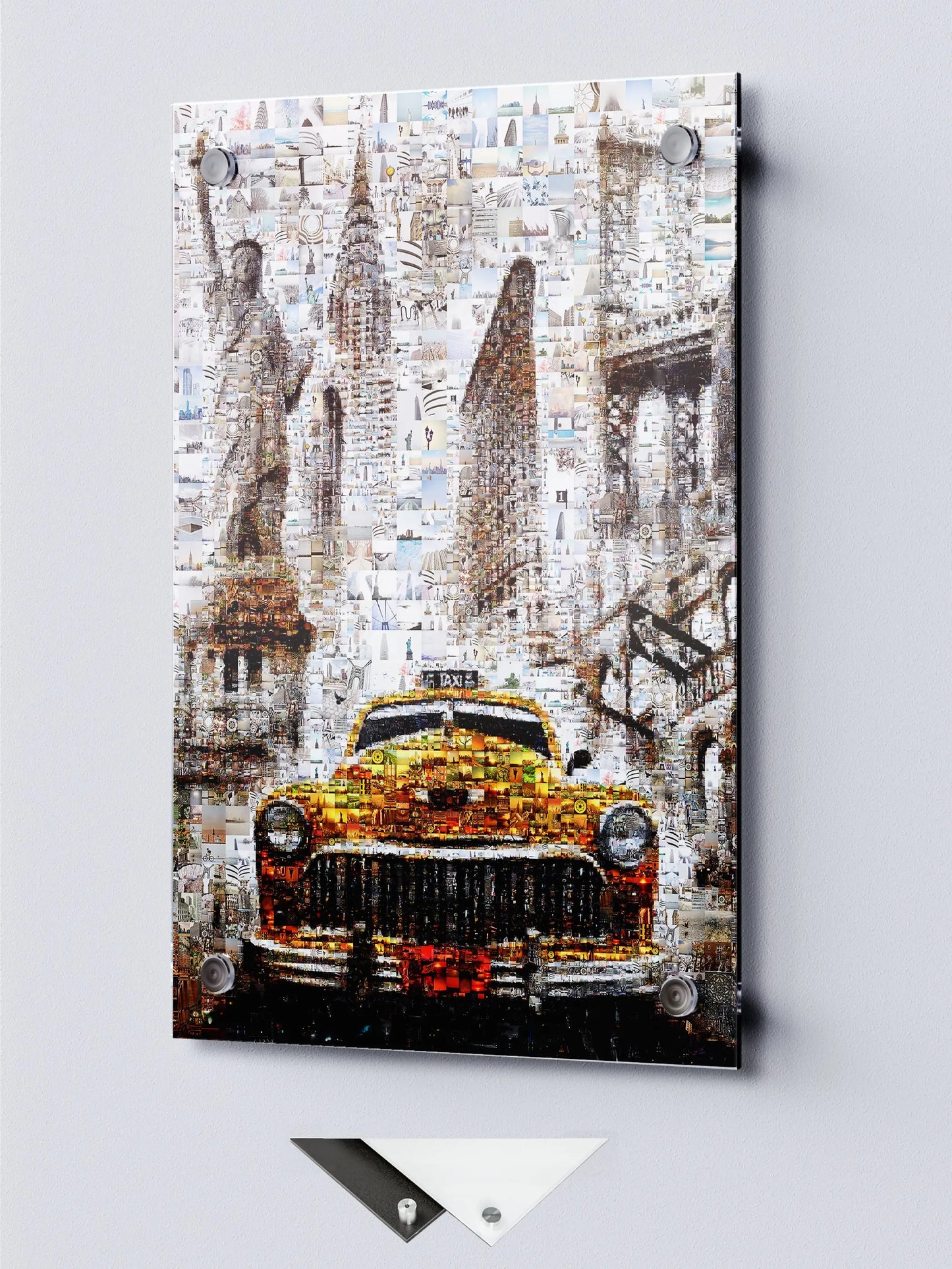 Stunning New York City Mosaic Artwork - Iconic Taxi, Statue of Liberty & Brooklyn Bridge - Perfect for Home Decor AtelierMosaics