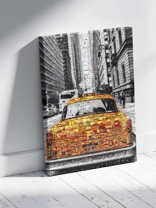 Stunning NYC Taxi Mosaic Artwork - Captivating Urban Art for Home & Office Decor AtelierMosaics