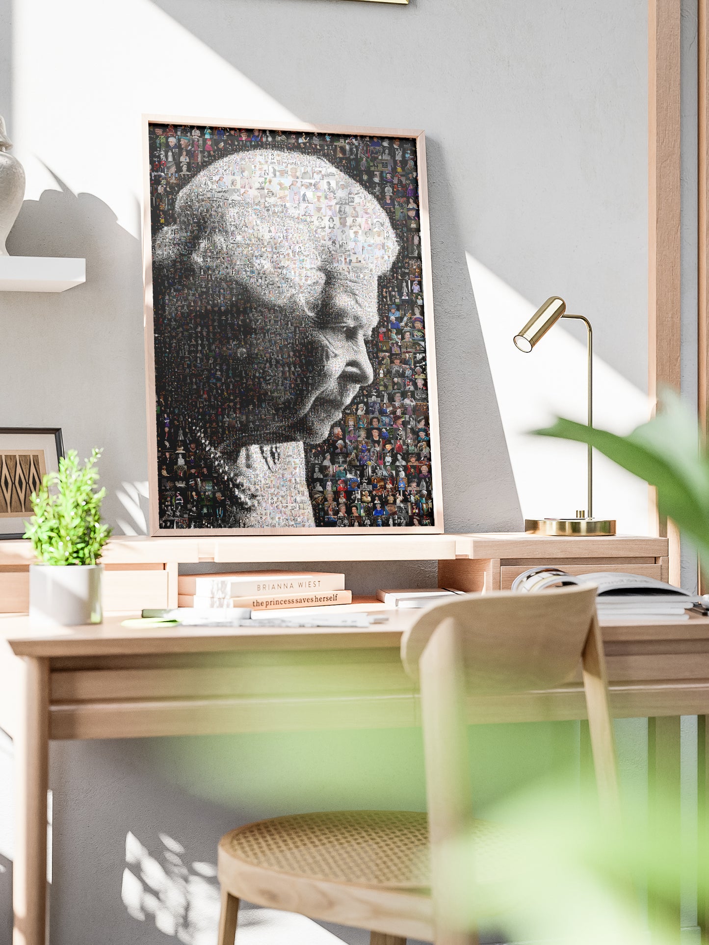 Elegant Elizabeth II Mosaic Artwork - Tribute to the Queen of the UK | Royal Wall Art