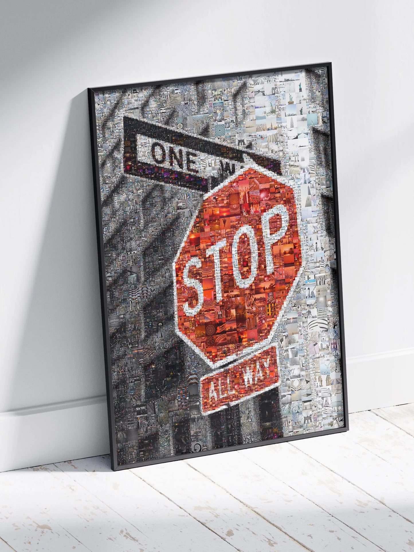 Vibrant Mosaic Stop Sign Artwork - Unique Urban Wall Decor for Home or Office AtelierMosaics