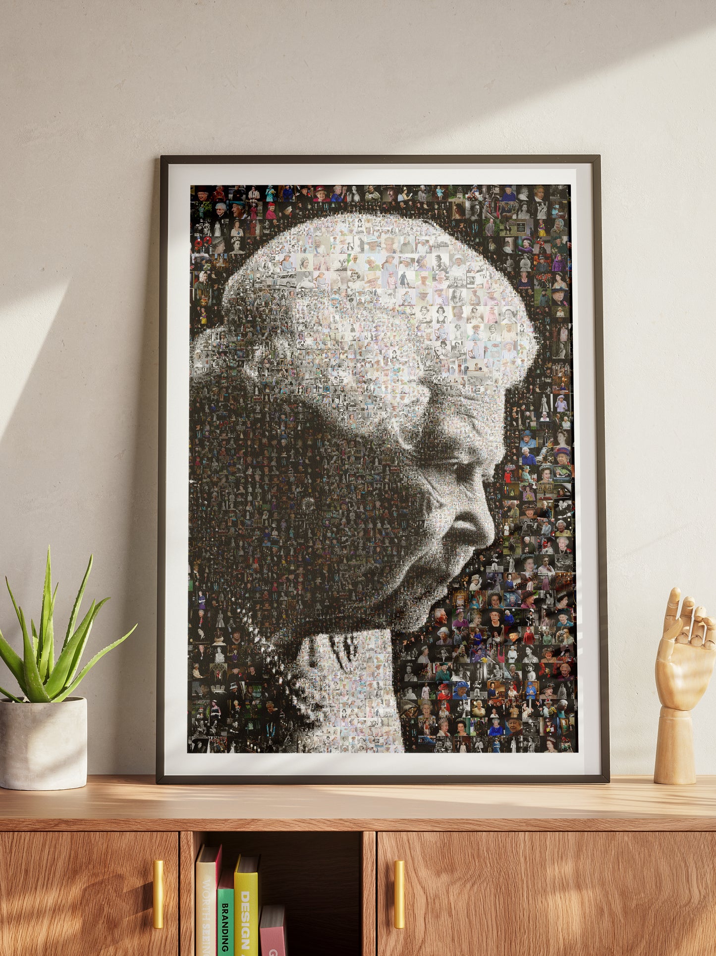 Elegant Elizabeth II Mosaic Artwork - Tribute to the Queen of the UK | Royal Wall Art