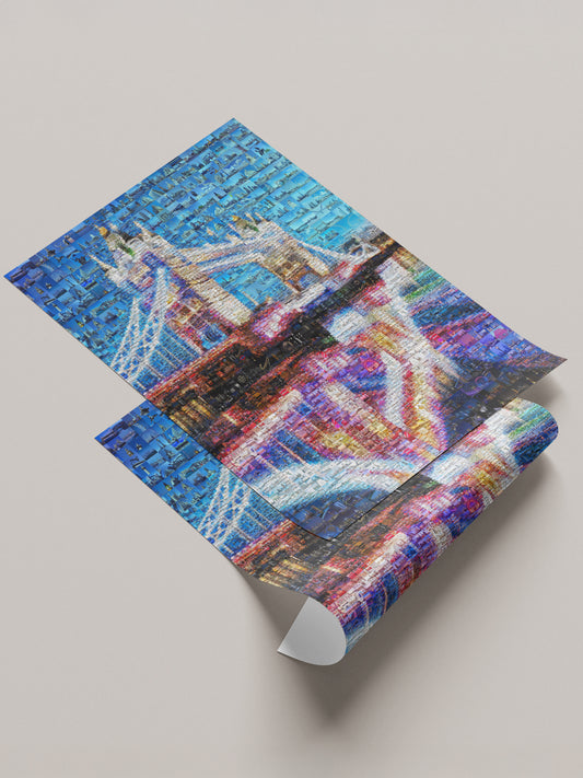 Stunning London Mosaic Artwork - Iconic Tower Bridge and Cityscape Art Piece for Home or Office Decor AtelierMosaics