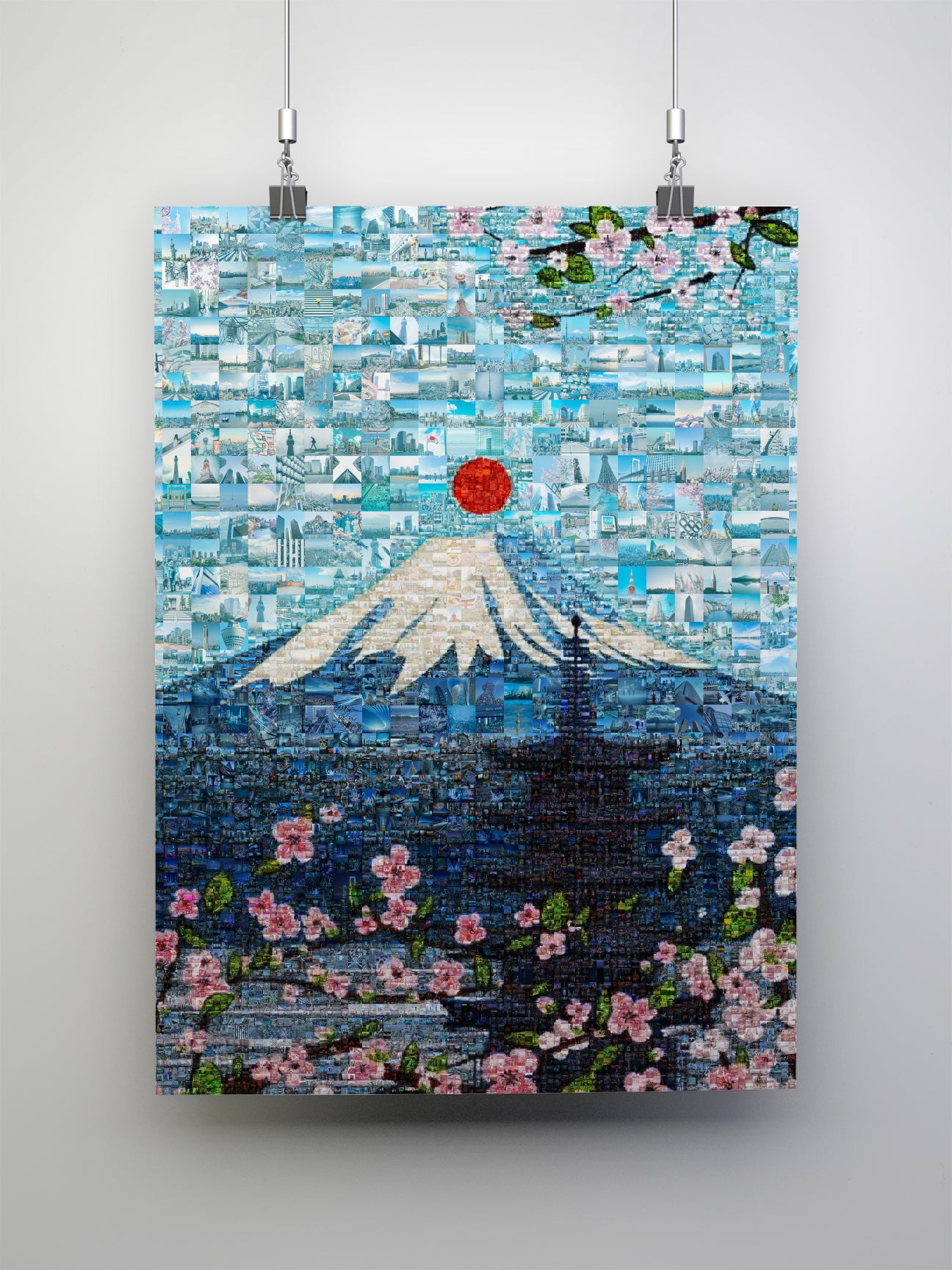 Tokyo Mosaic Art — Mount Fuji and Pagoda Framed by Sakura AtelierMosaics