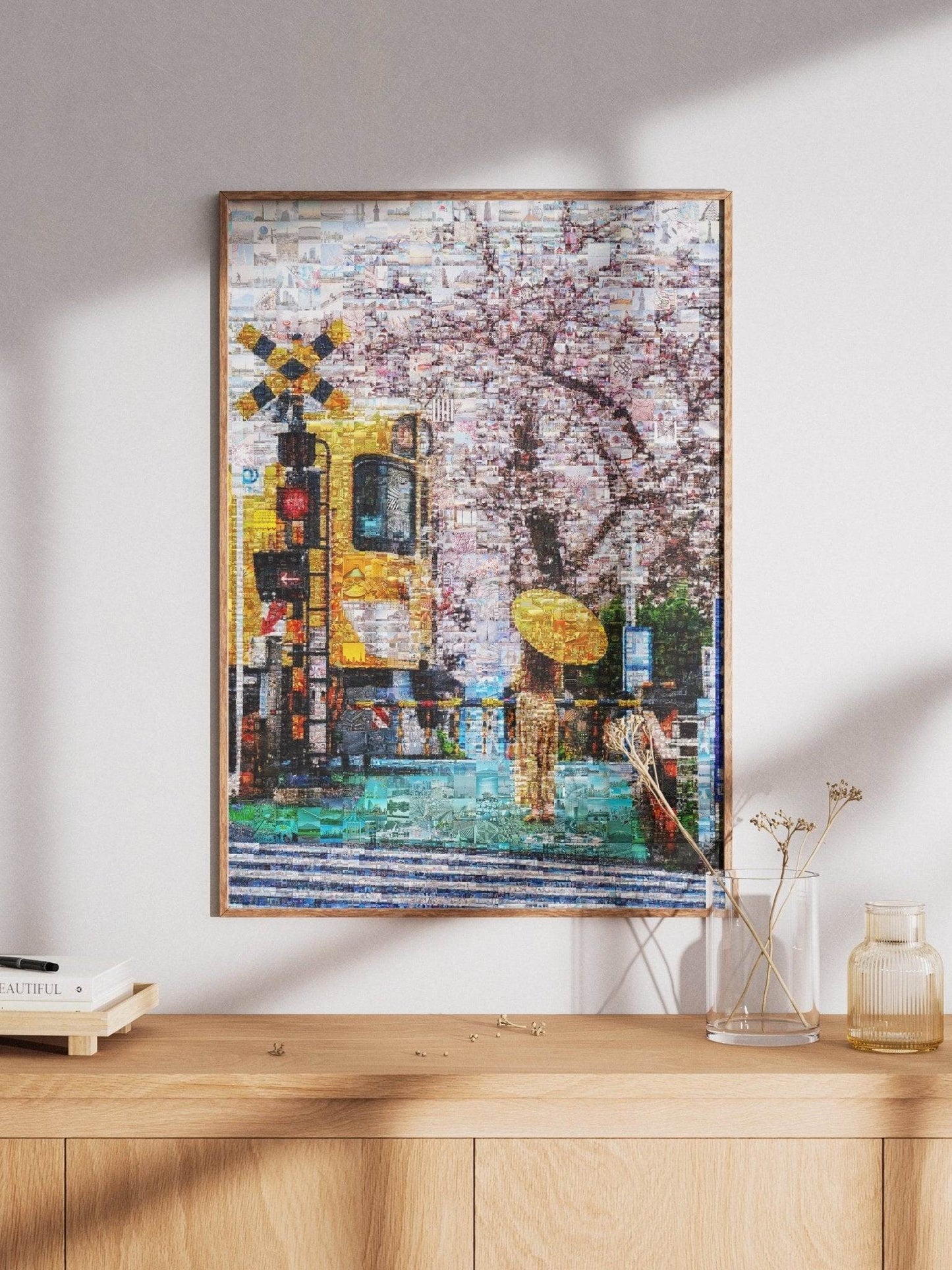 Tokyo Spring Crossing – Japanese Mosaic Wall Art - AtelierMosaics