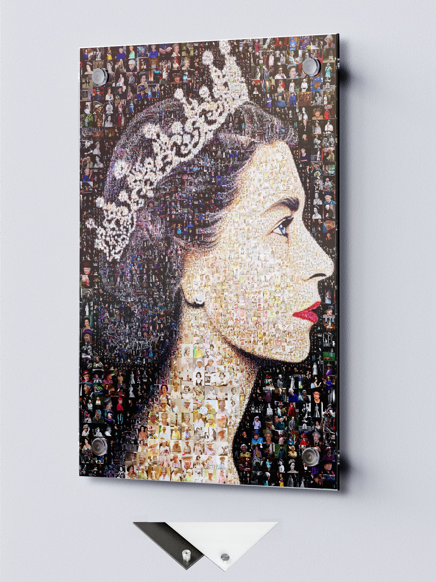 Elegant Mosaic Artwork of Queen Elizabeth II - Timeless Tribute to a Royal Icon