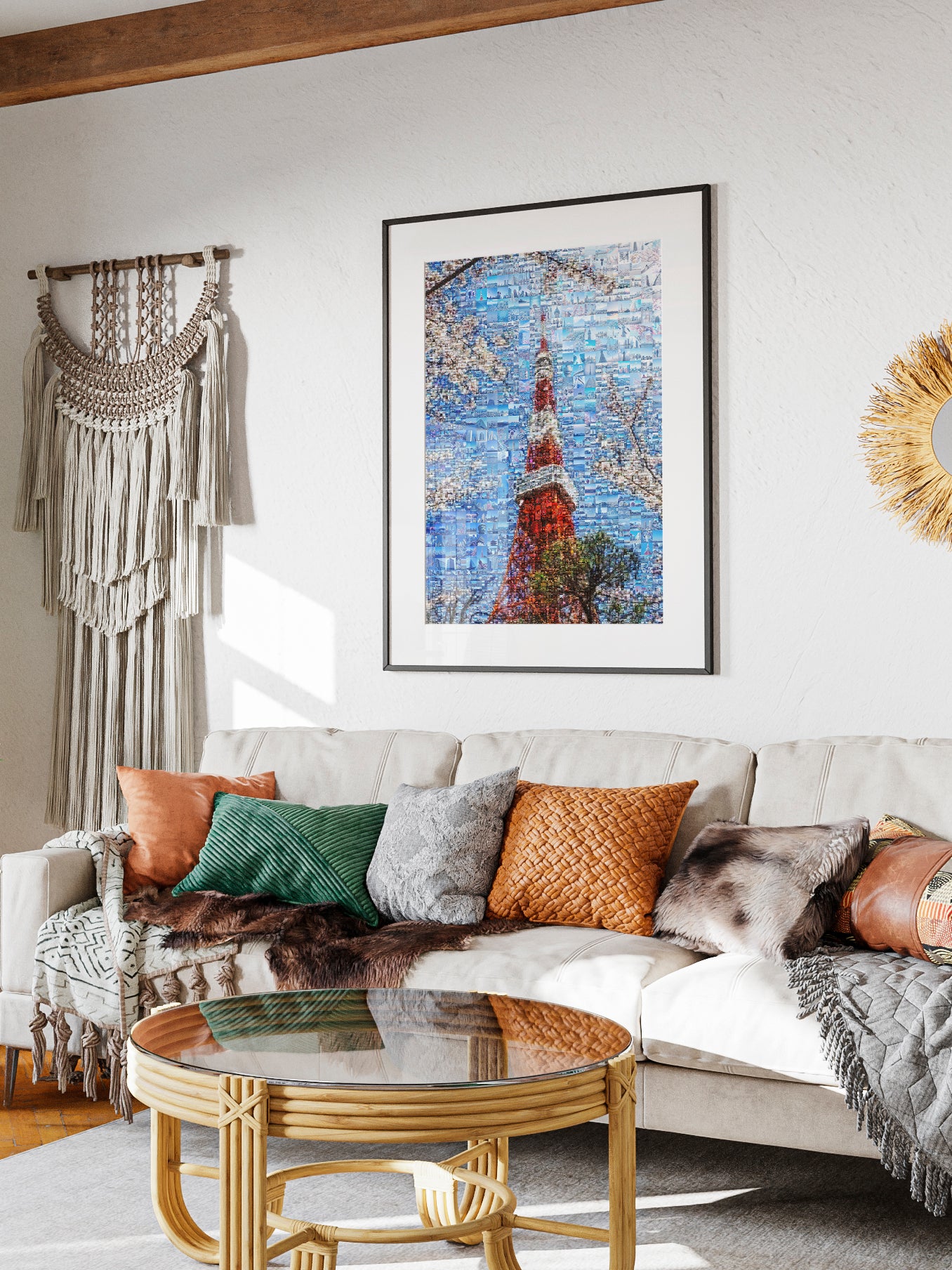 Tokyo Tower & Sakura – Japanese Spring Mosaic Wall Art AtelierMosaics