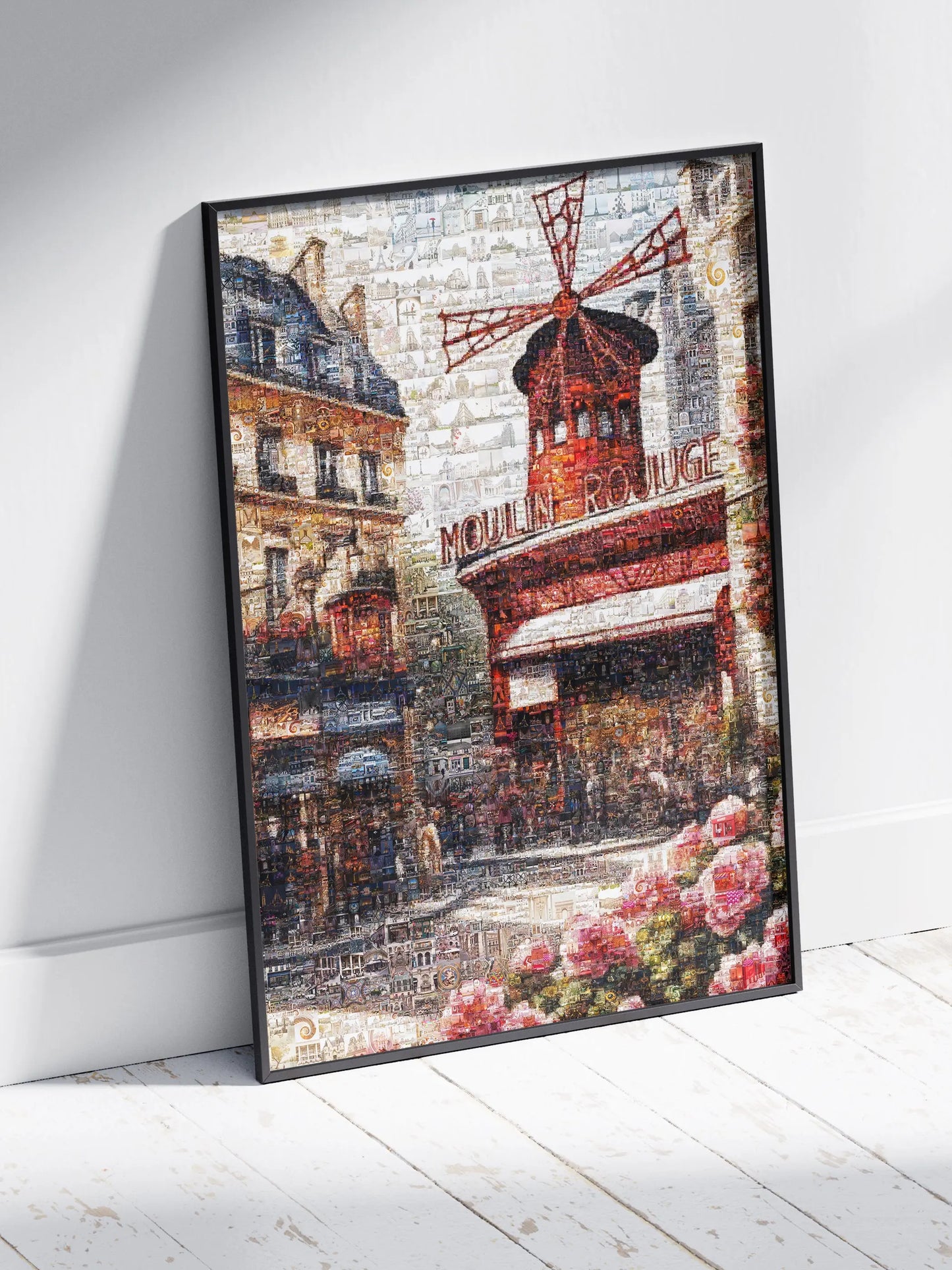 Stunning Paris Mosaic Artwork Featuring Moulin Rouge - Captivating Home Decor AtelierMosaics