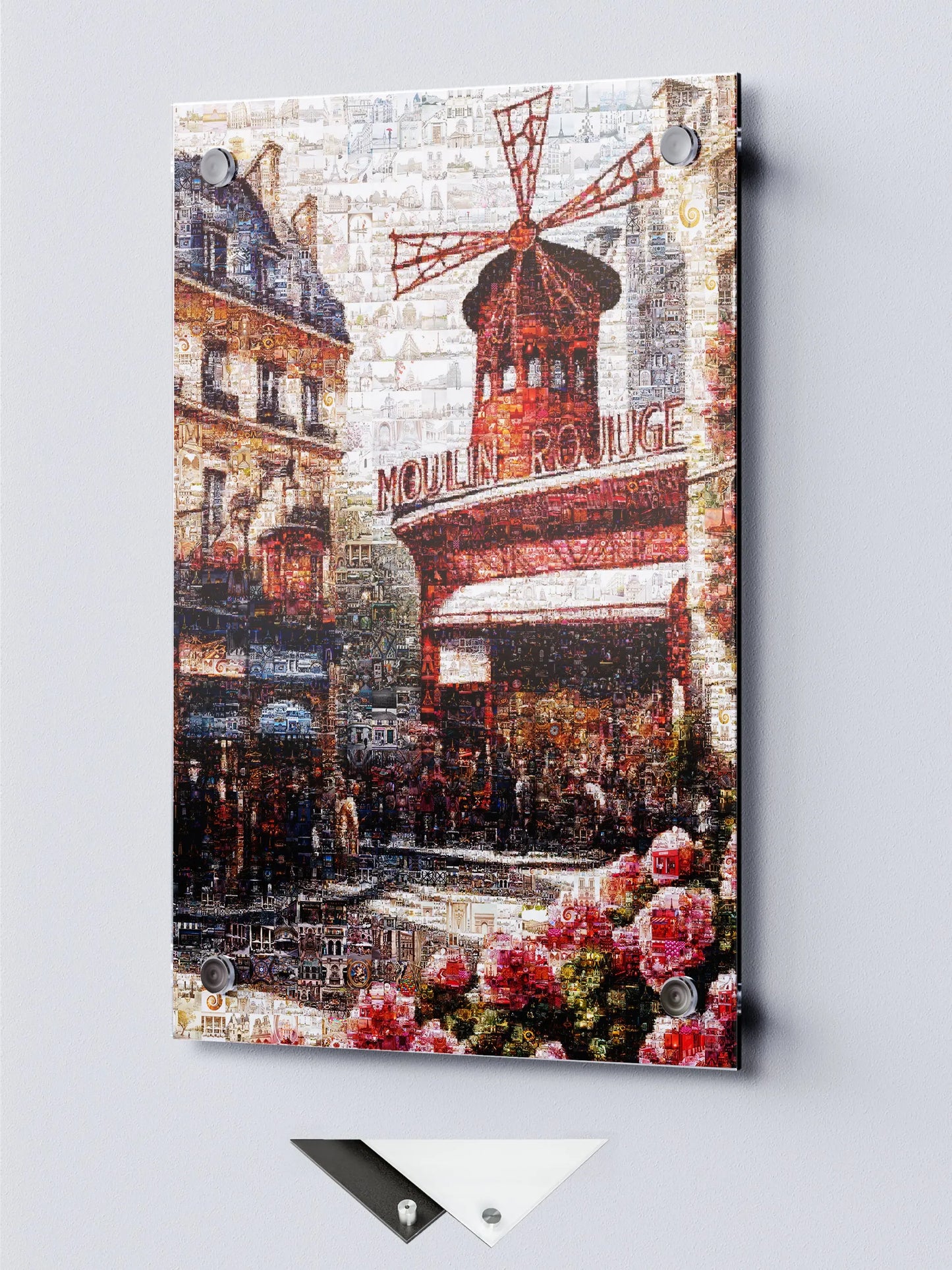 Stunning Paris Mosaic Artwork Featuring Moulin Rouge - Captivating Home Decor AtelierMosaics