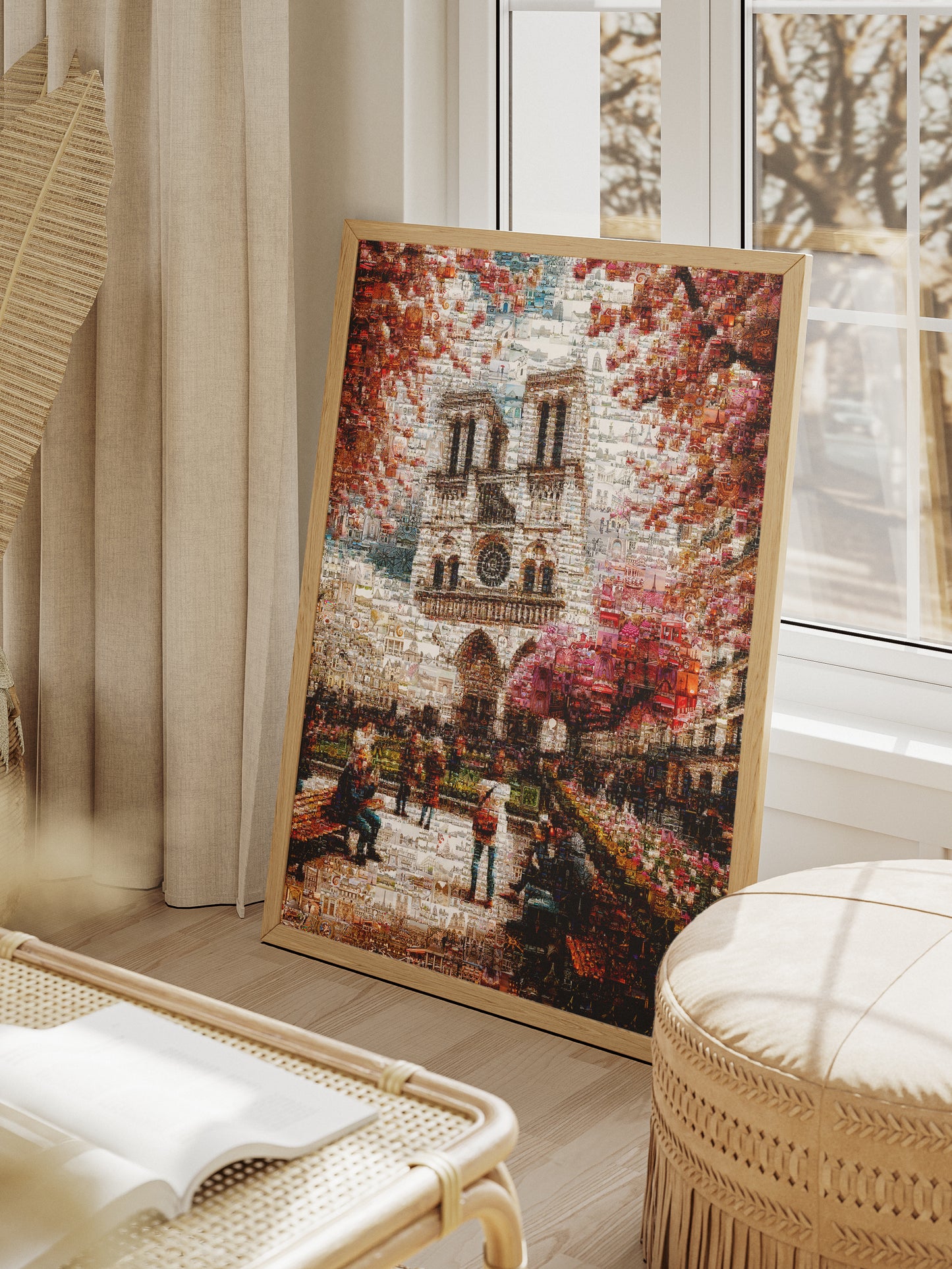 Stunning Mosaic Art of Paris: Captivating Notre Dame & Spring Blooms - Perfect Wall Décor AtelierMosaics