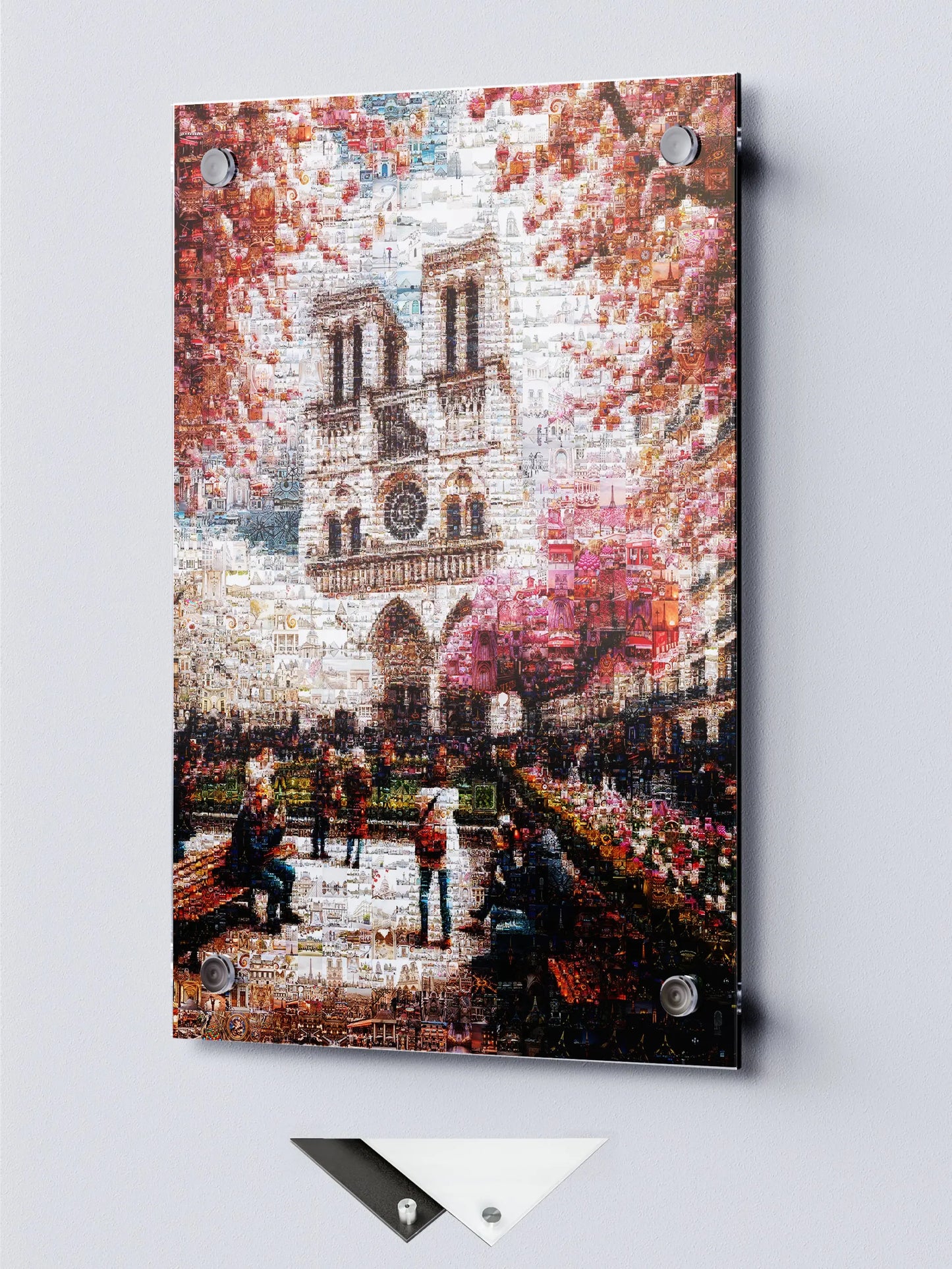 Stunning Mosaic Art of Paris: Captivating Notre Dame & Spring Blooms - Perfect Wall Décor AtelierMosaics