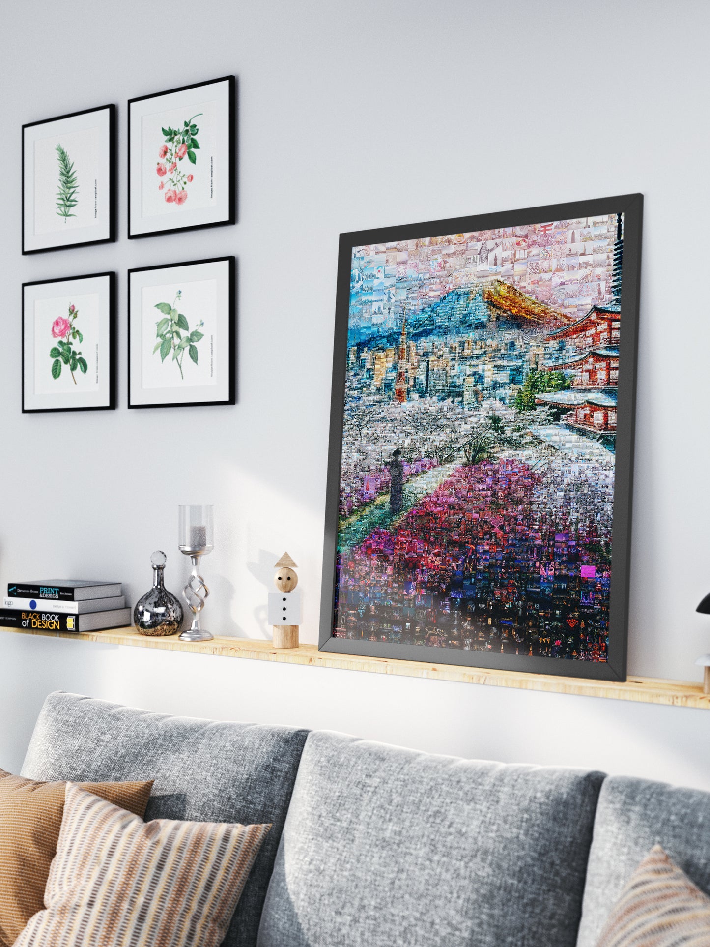 Fuji & Pagoda View – Japanese Mosaic Wall Art AtelierMosaics