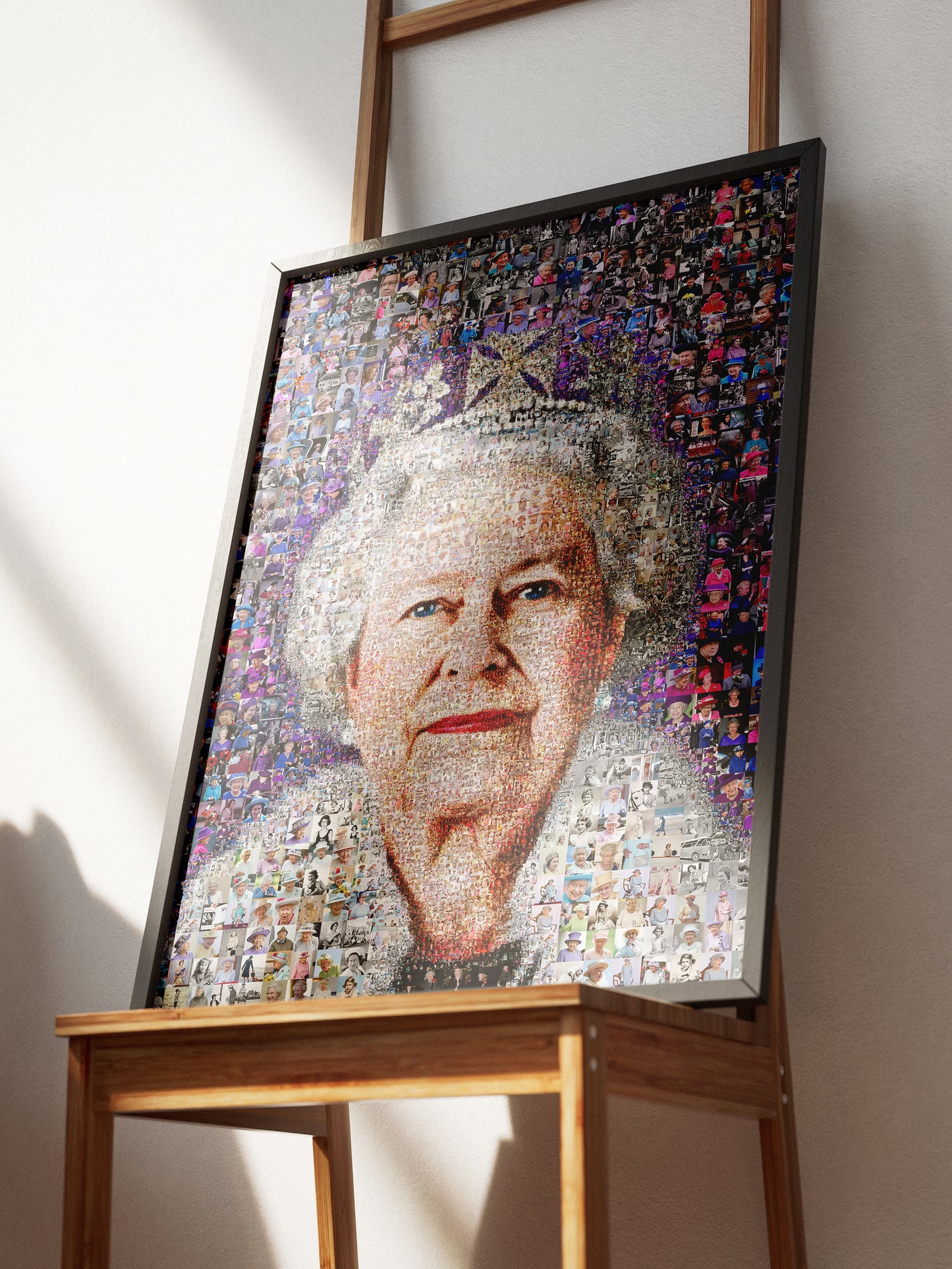 Stunning Elizabeth II Mosaic Artwork - Iconic British Queen Portrait for Home Decor