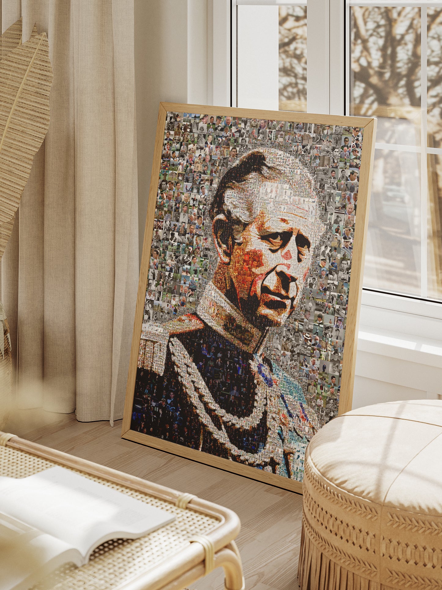 Royal Mosaic Artwork of King Charles III | Unique UK Art Piece for Collectors