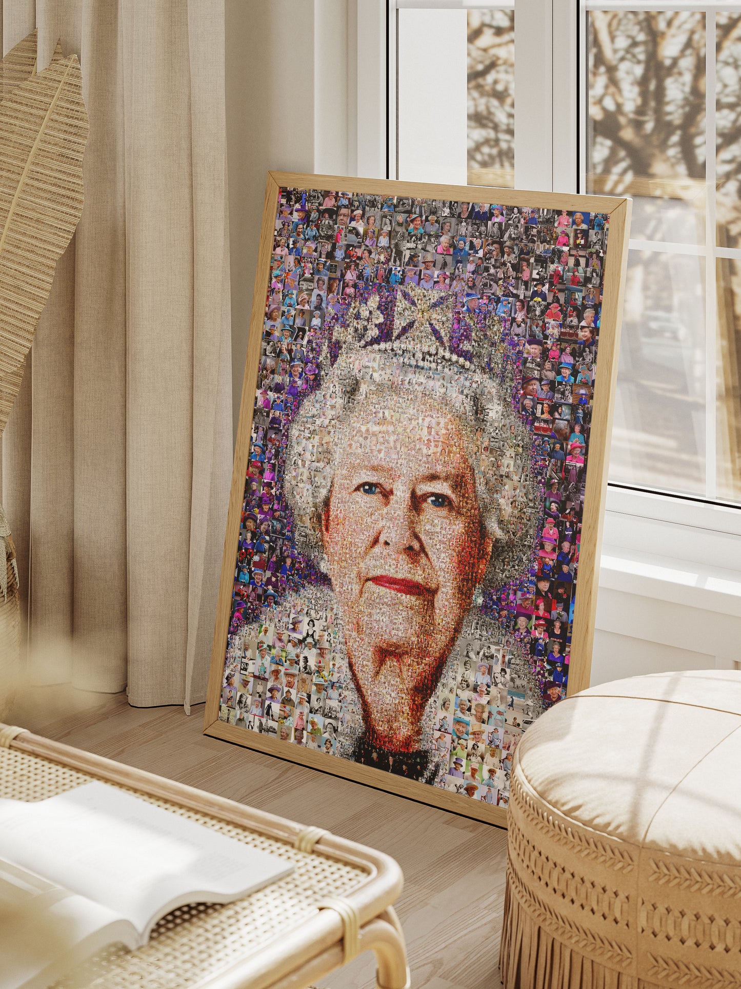 Stunning Elizabeth II Mosaic Artwork - Iconic British Queen Portrait for Home Decor