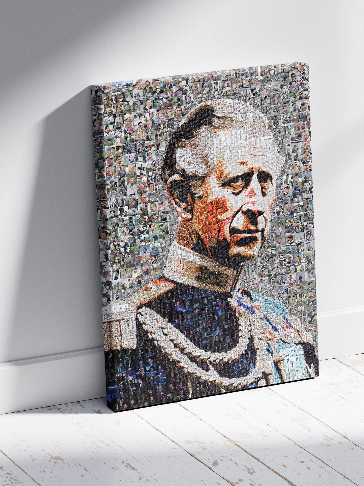 Royal Mosaic Artwork of King Charles III | Unique UK Art Piece for Collectors